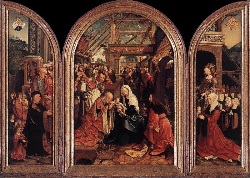 CORNELISZ VAN OOSTSANEN, Jacob Triptych of the Adoration of the Magi fd